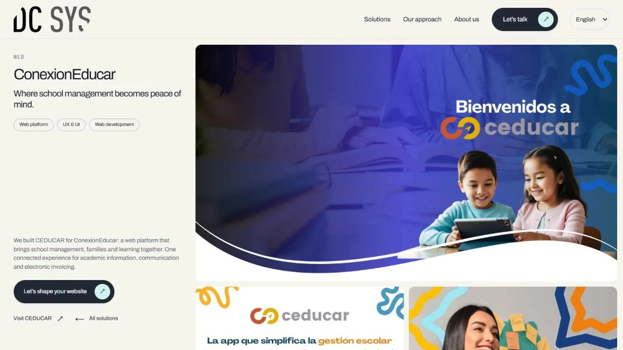 The client showcase, with an image-led product gallery.