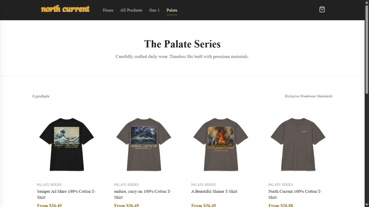 The Palate Series, presented as a focused product grid.